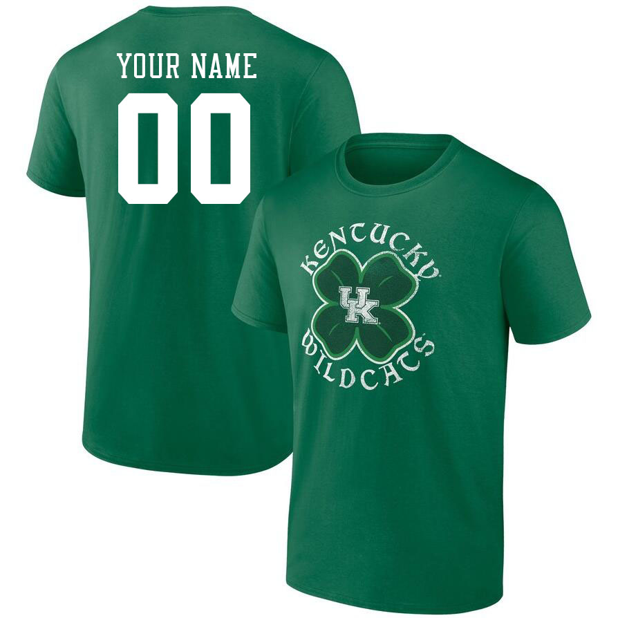 Custom Kentucky Wildcats Name And Number College Tshirt-Green - Click Image to Close